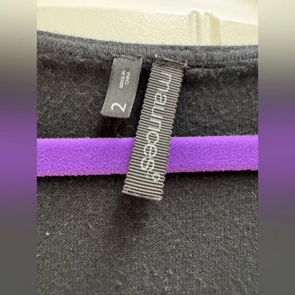 Maurices Black and White Cuffed 3/4 Sleeve Sweater - Picture 3 of 7